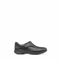 Hotter Roxie Touch-Fastening Black Shoes