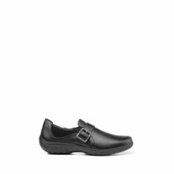 Hotter Spice Slip-On/Buckle Black Shoes