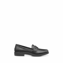 Hotter Dorset Black Slip On Shoes