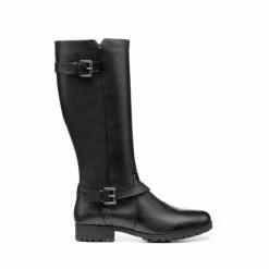 Hotter Belgravia Wide Fit Black Zip Fastening Boots