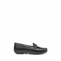Hotter Cruiser Wide Fit Black Slip On Shoes