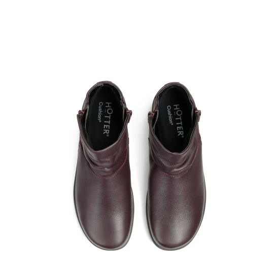 Hotter Wide Fit Red Murmur Zip-Fastening Boots 3 Hotter Wide Fit Red Murmur Zip-Fastening Boots - Image 3