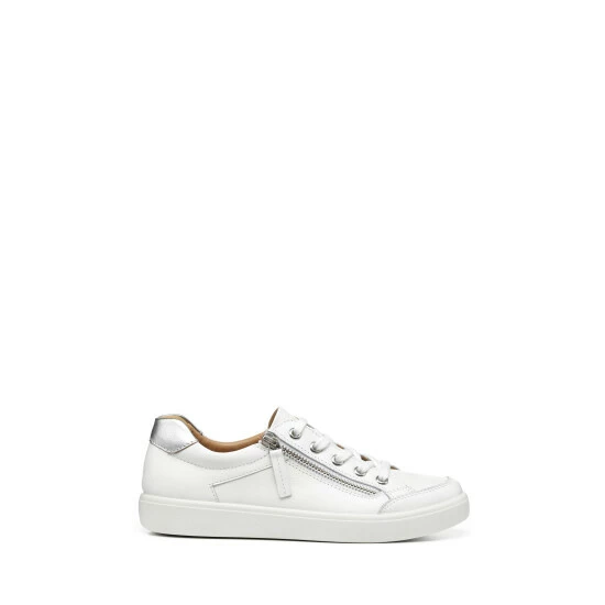 Hotter Wide Fit White Chase II Lace-Up/Zip Deck Shoes 1 Hotter Wide Fit White Chase II Lace-Up/Zip Deck Shoes