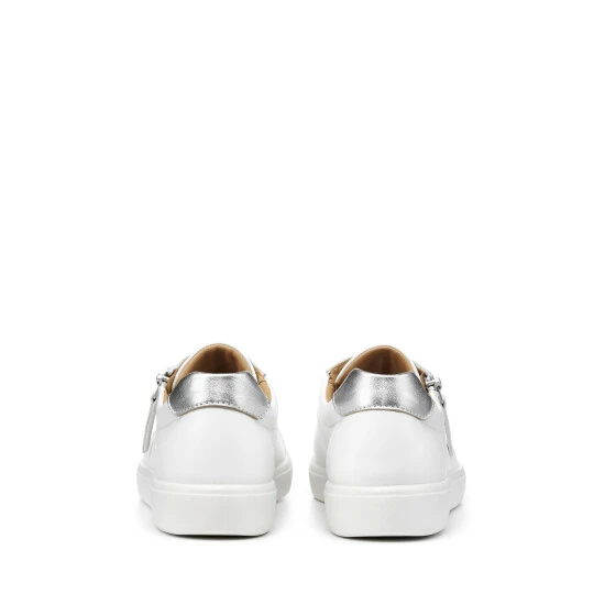 Hotter Wide Fit White Chase II Lace-Up/Zip Deck Shoes 4 Hotter Wide Fit White Chase II Lace-Up/Zip Deck Shoes - Image 4