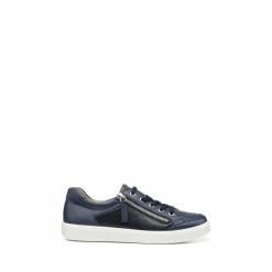 Hotter Blue Chase II Wide Fit Lace-Up/Zip Deck Shoes