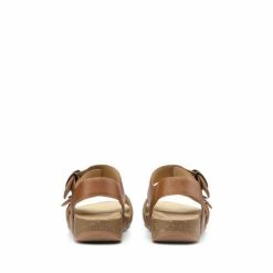 Hotter Brown Tourist Buckle-Fastening Cork Wedge Sandals -Hotter Shop unnamed file 1911