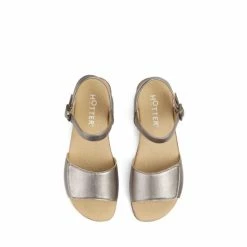 Hotter Gold Safari Smart Low Wedge Sandals -Hotter Shop unnamed file 1935