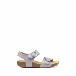 Hotter Purple Tourist Cork Wedge Buckle-Fastening Sandals