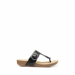 Hotter Black Resort Toe-Post Sandals