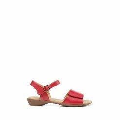 Hotter Red Safari Smart Low Wedge Sandals -Hotter Shop unnamed file 2022