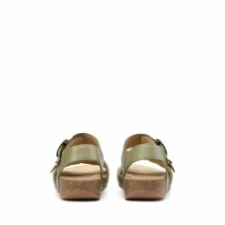Hotter Green Tourist Extra Wide Buckle-Fastening Cork Wedge Sandals -Hotter Shop unnamed file 2031