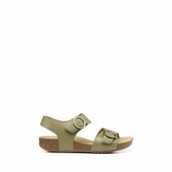 Hotter Green Tourist Extra Wide Buckle-Fastening Cork Wedge Sandals -Hotter Shop unnamed file 2032