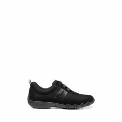 Hotter Wide Fit Leanne II Black Lace-Up Full Covered Shoes