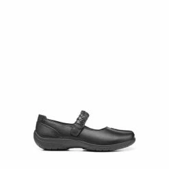 Hotter Shake II X Wide Touch-Fastening Black Shoes