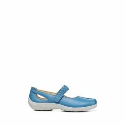 Hotter Blue Shake Wide Fit Touch-Close Mary Jane Shoes