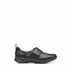 Hotter Exton Black Touch-Fastening Full Covered Shoes