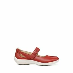 Hotter Red Shake Touch-Fastening Mary Jane Shoes
