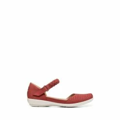 Hotter Red Blake Wide Fit Touch-Fastening Mary Jane Shoes