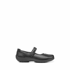 Hotter Black Shake II Slim Fit Touch Fastening Mary Jane Shoes